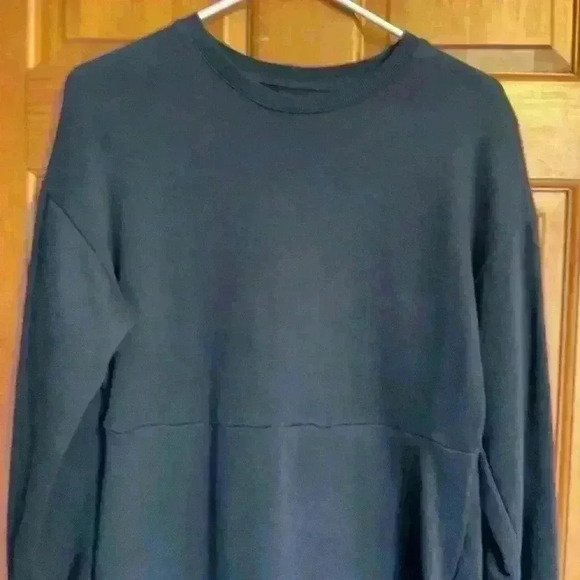 Who What Wear Asymmetrical Sweatshirt Dress Navy Blue with Red Stripe. Size med - Picture 2 of 9